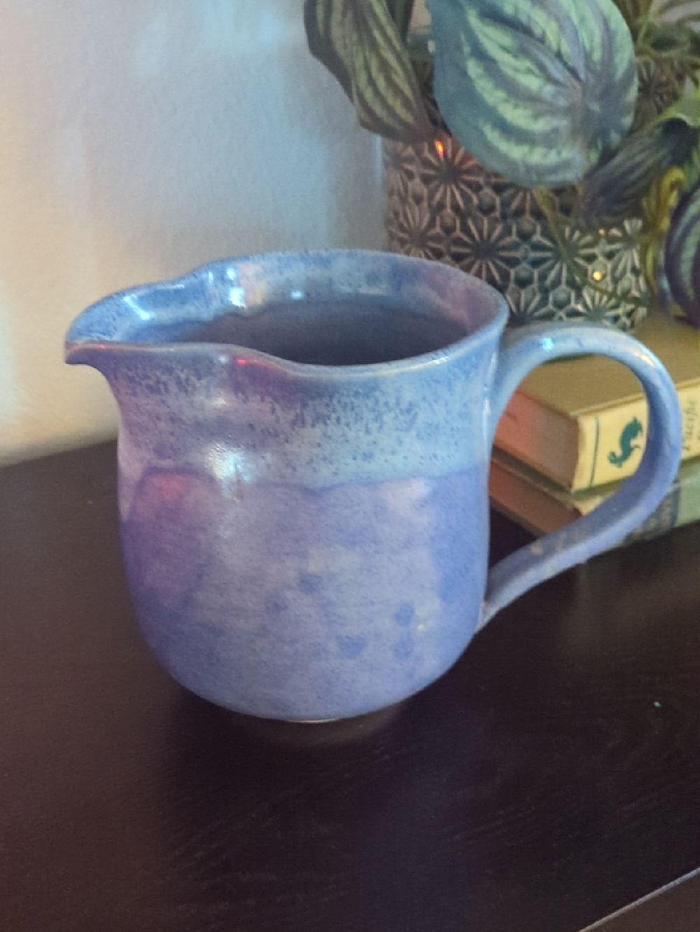 Studio Pottery Blue Glazed Pitcher
